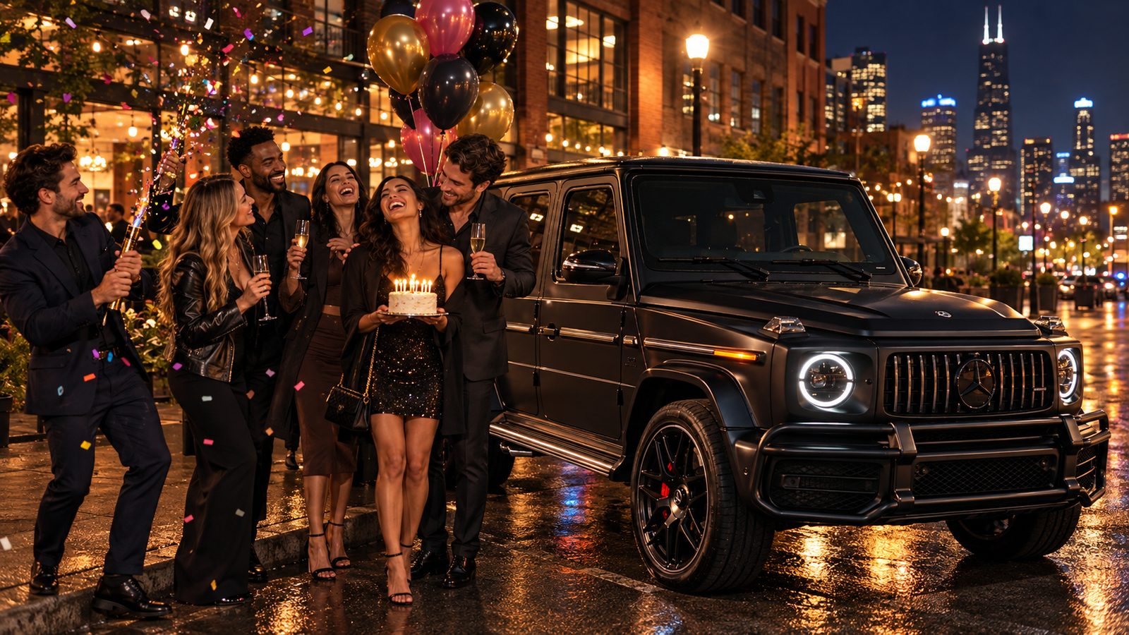 Anniversaries with a car from Chicago Wedding Car Rental