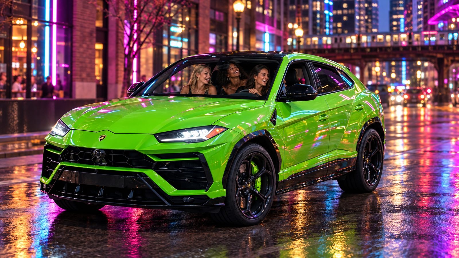 Photo shoots with a car from Chicago Wedding Car Rental